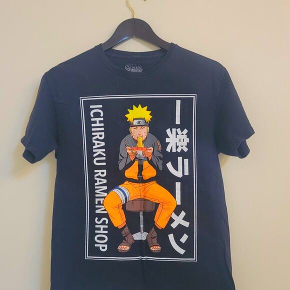 Narutu Ichiraku Ramen Shop Anime T-Shirt 100 Percent Cotton SZ M *Flaw - Picture 1 of 4